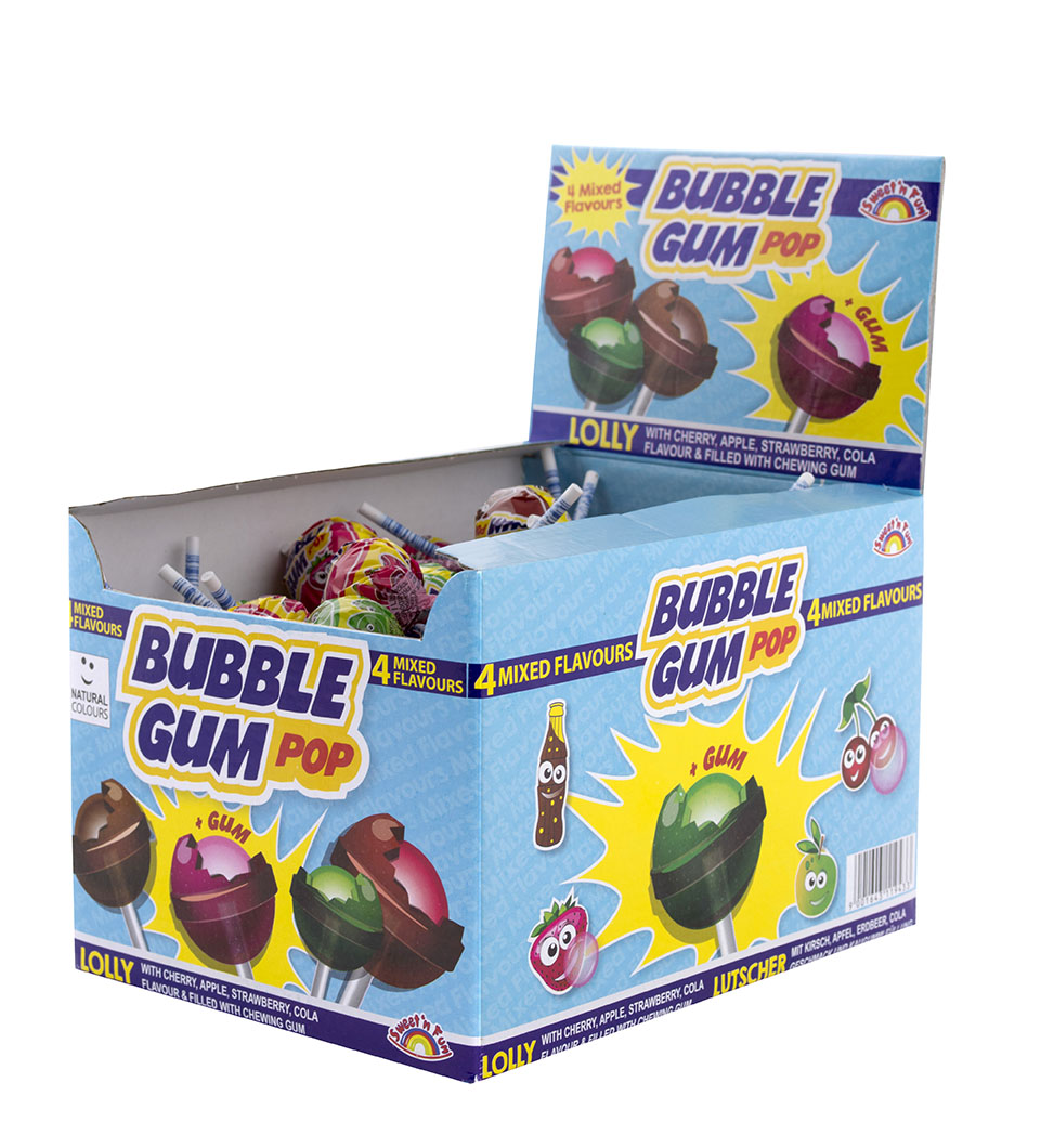 Bubble Gum Pop Mix lízanka so žuv. - 100 ks