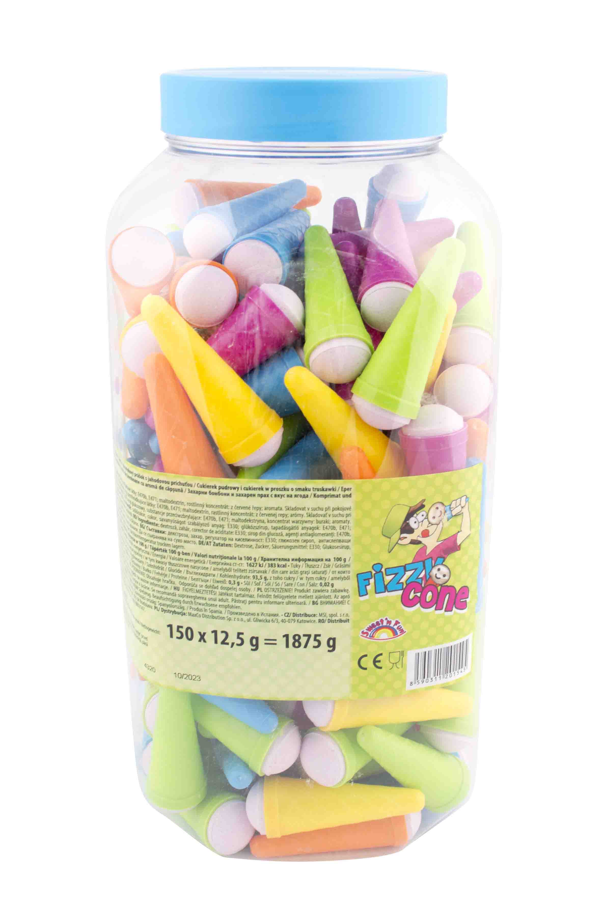 Fizzy Cones cuk. s práškom - 150 ks