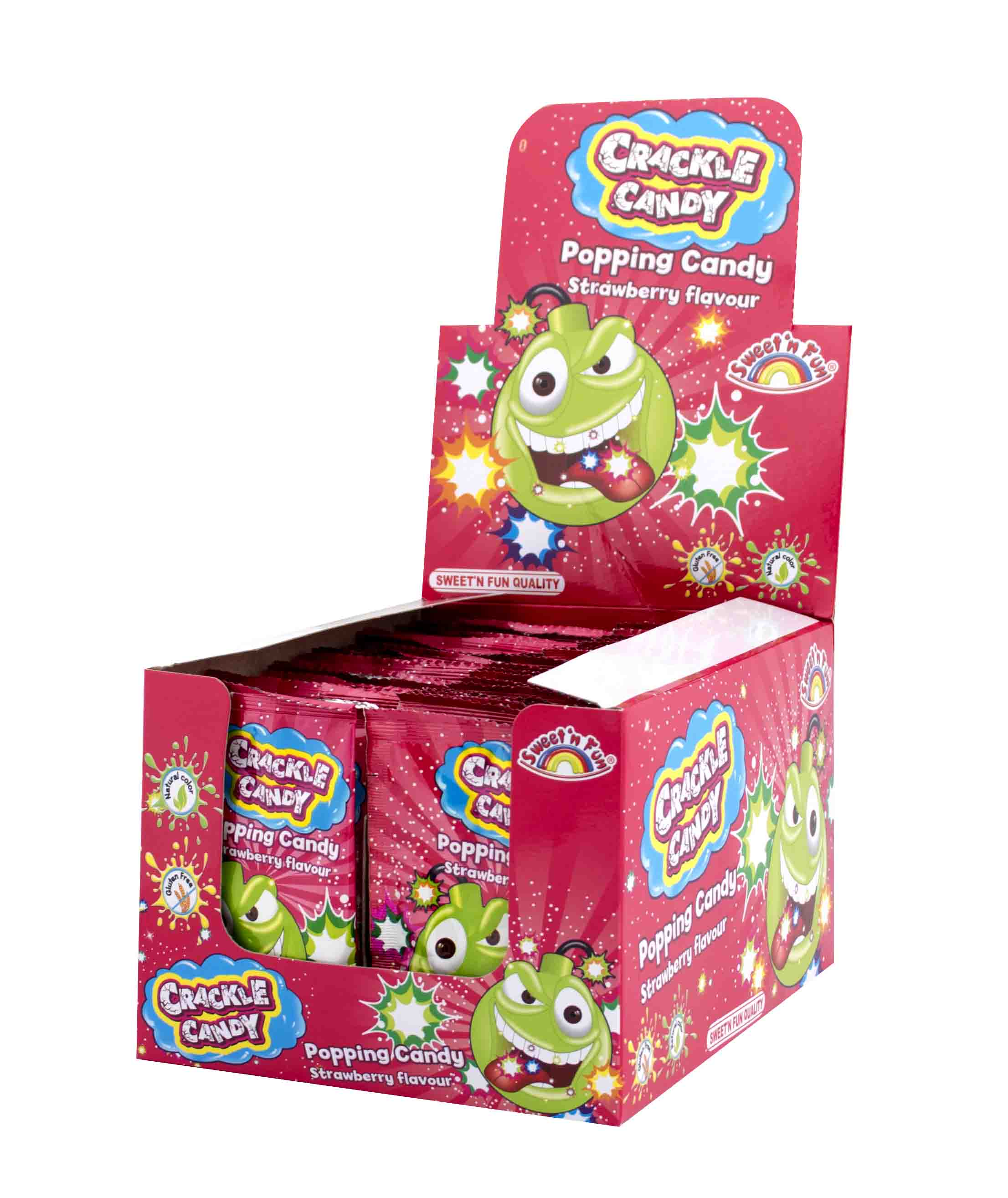 Crackle Candy Strawberry praskací prášok - 50 ks