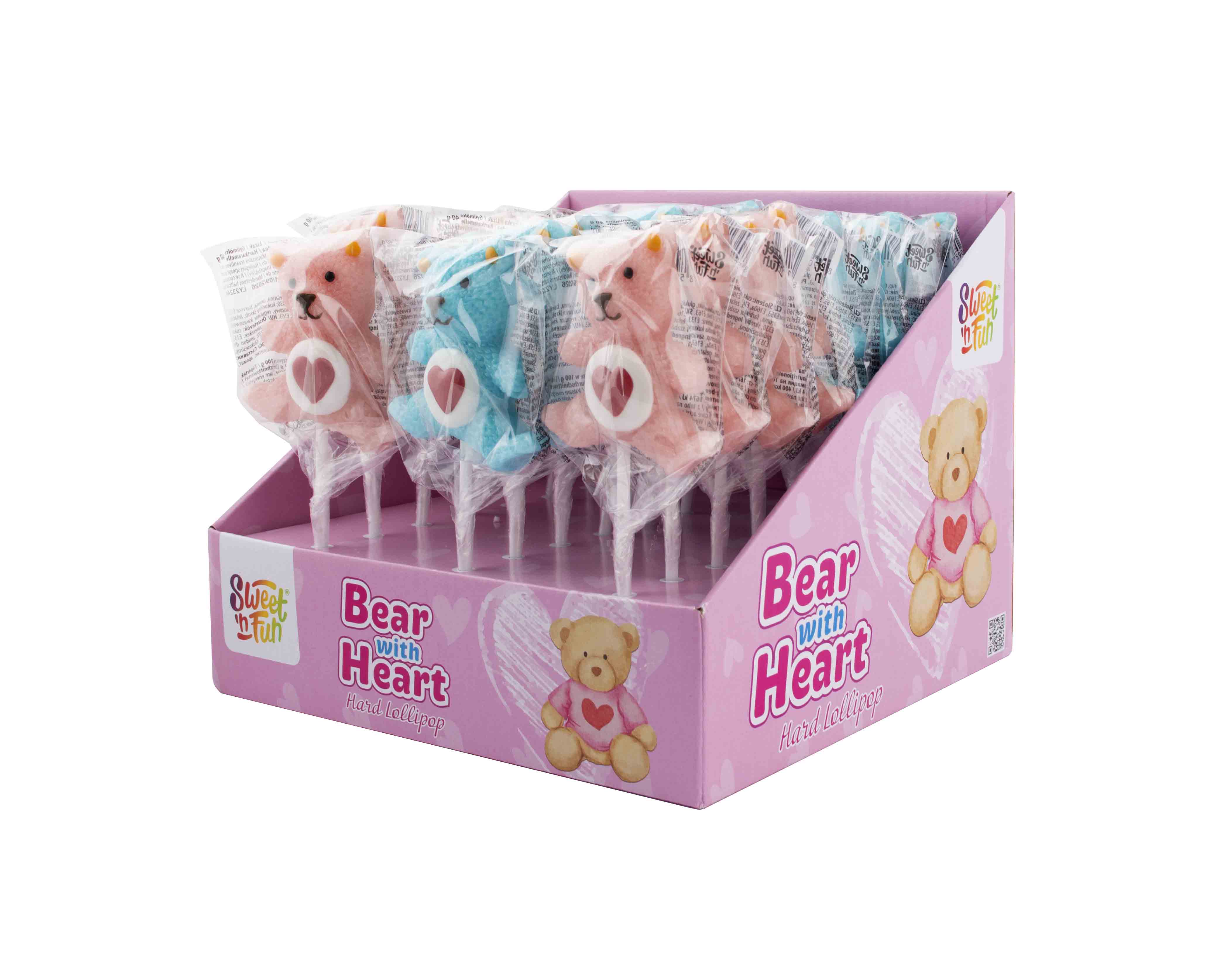 Bear with Heart lízanka - 24 ks