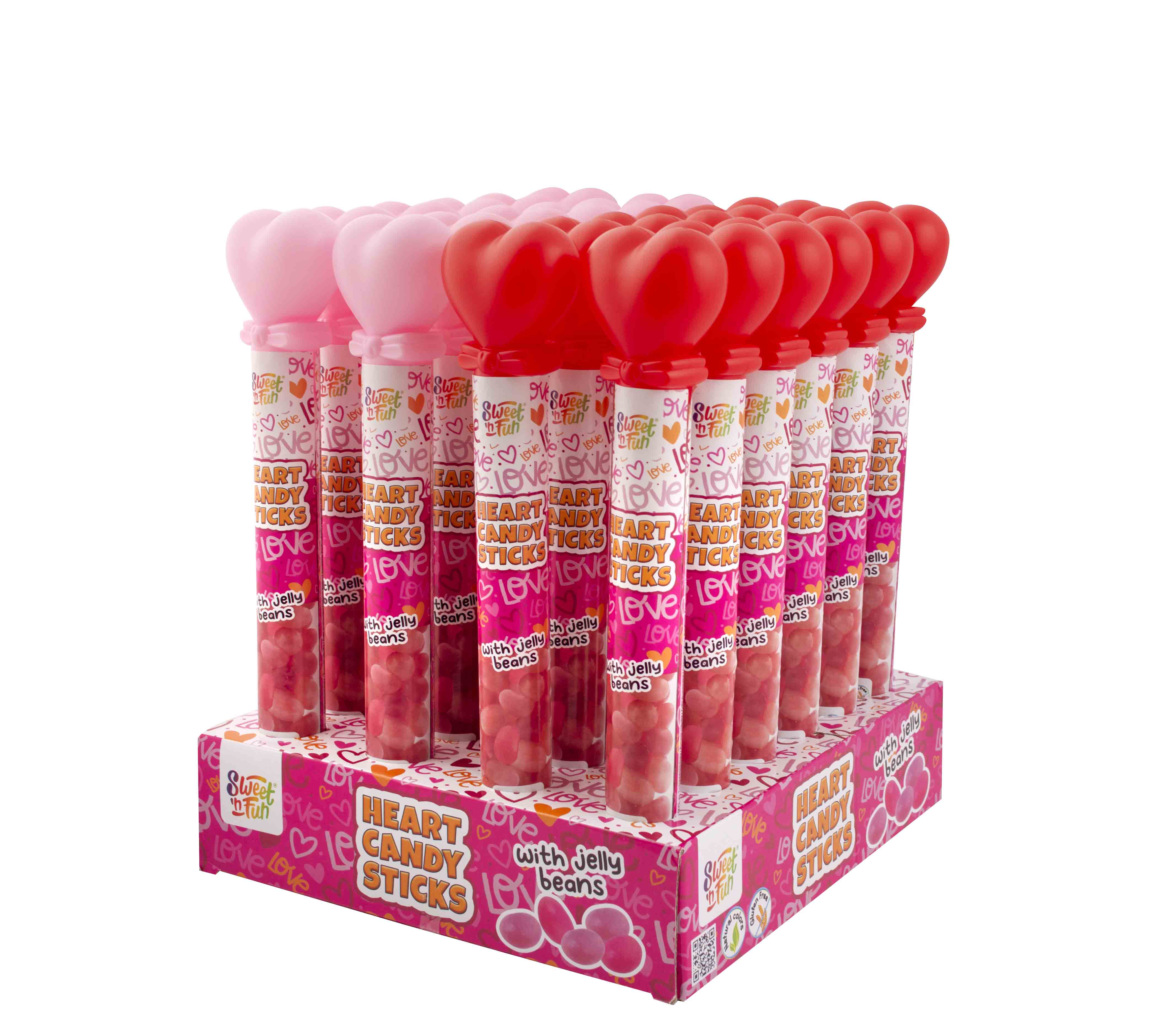 Heart Candy Stick želé  - 24 ks