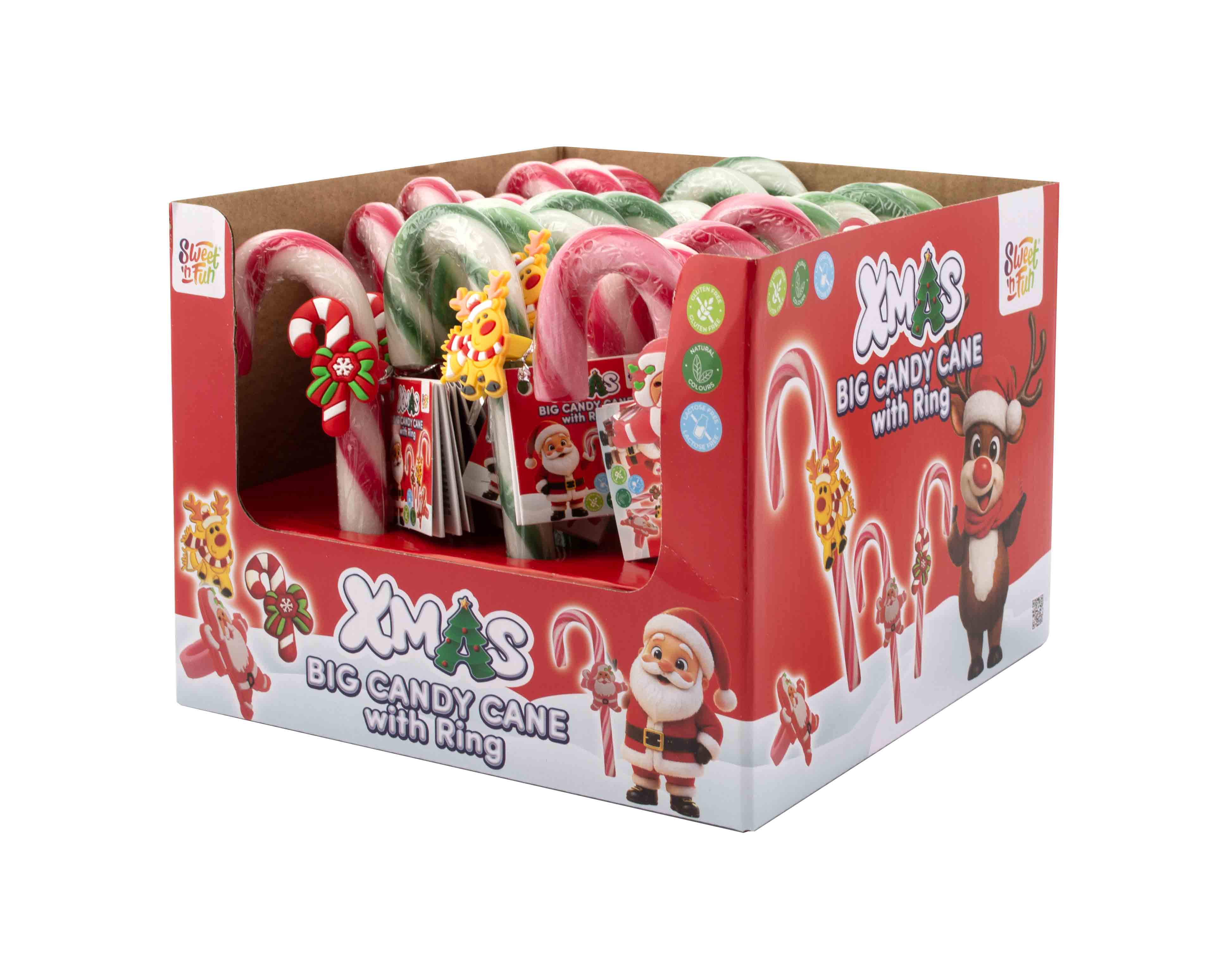 Candy cane s prsteňom-  24ks
